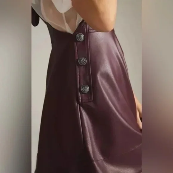 NWT Maeve Faux Leather Pinafore in XS - Picture 2 of 9